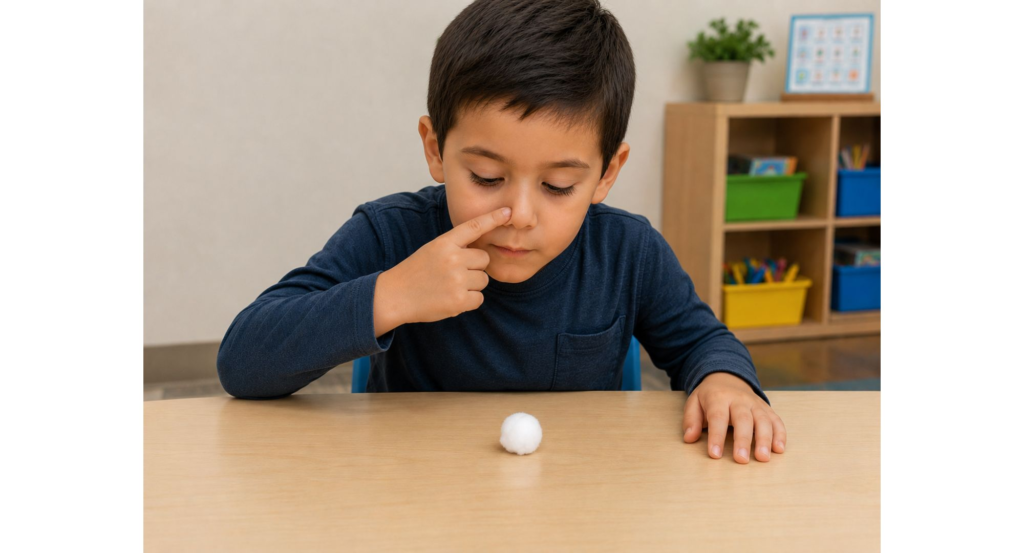 Teach Nose Blowing the Easy Way!

Fun Cotton Ball Game for Kids

Build Independence & Self-Care Skills